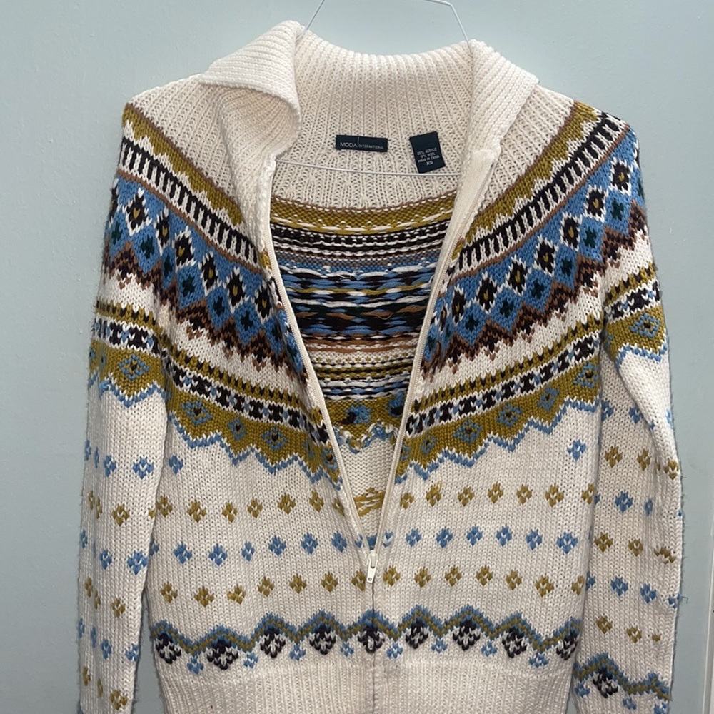 Moda International Zip up Sweater